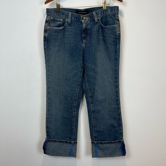 Calvin Klein Jeans Mid Rise Capri Rolled SZ 10 - Picture 1 of 6